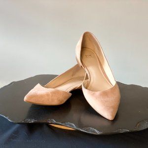 Marc Fisher LTD Sunny Pink Suede half d'orsay pointed toe flats (Sz. 8.5)